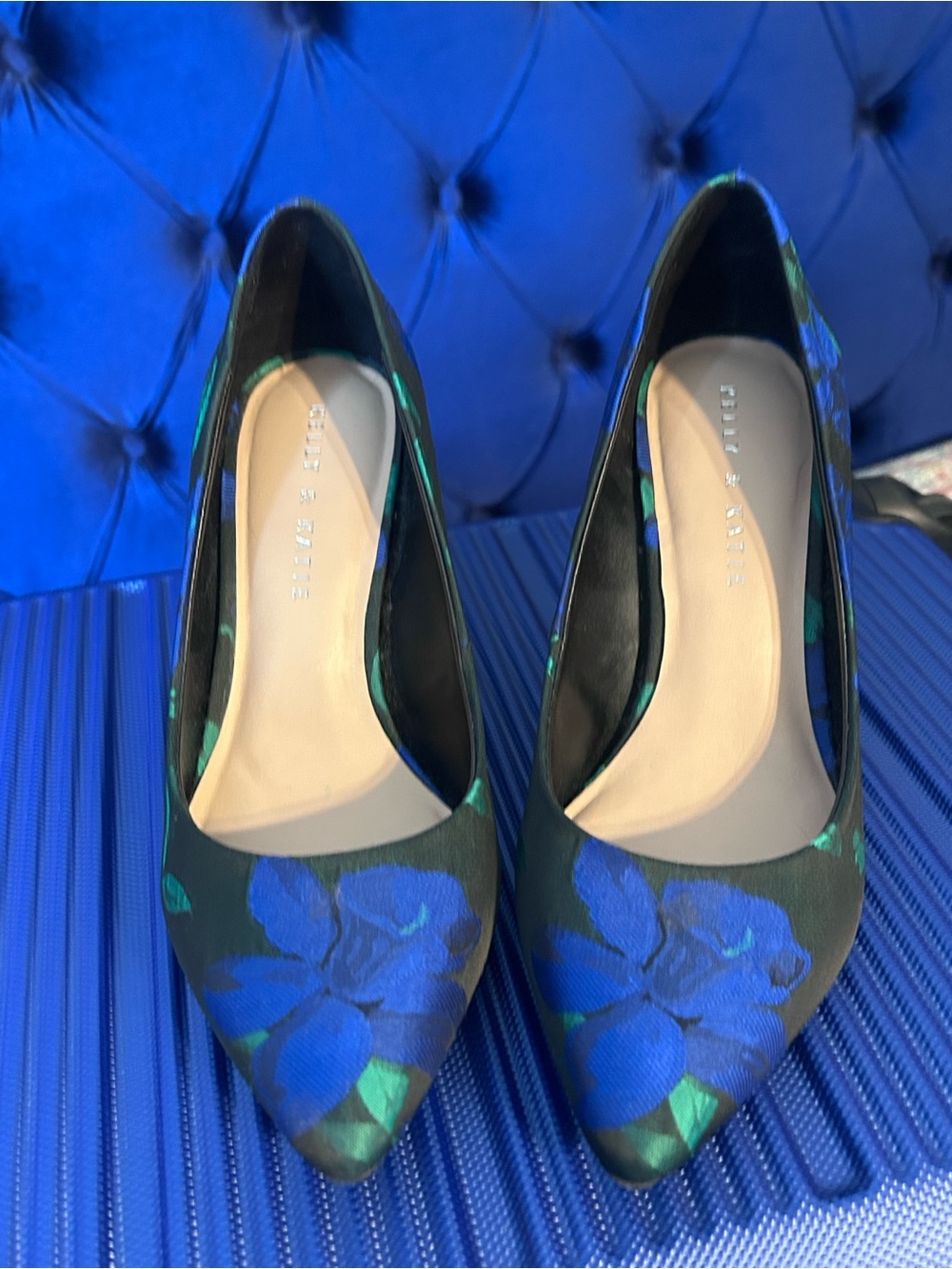 Kelly & Katie Blue Floral Pointed-Toe Pumps
